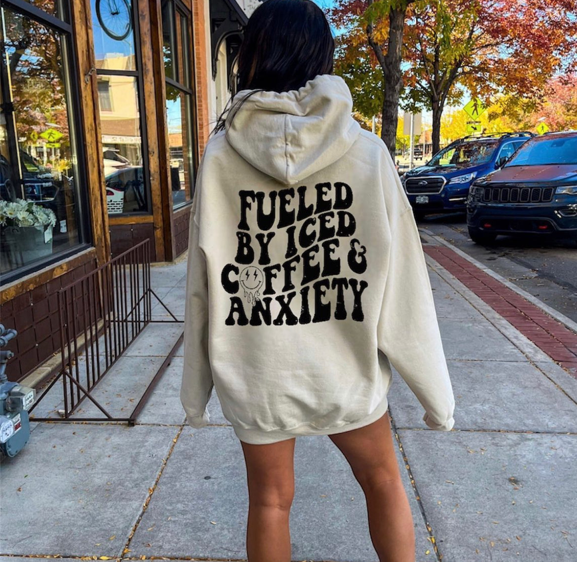 Fueled By Iced Coffee & Anxiety - SCREEN PRINT TRANSFER