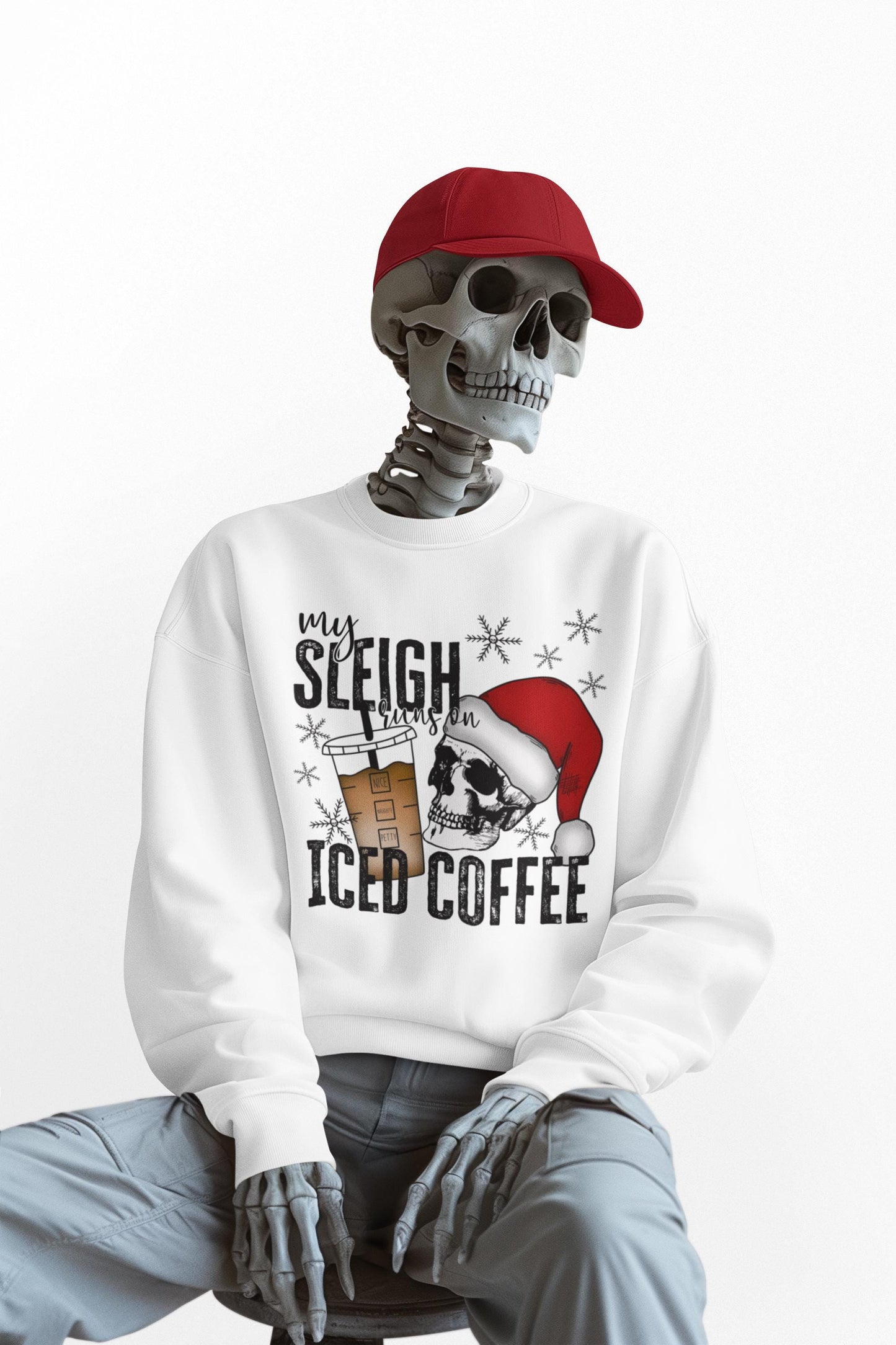 My Sleigh Runs On Iced Coffee - DTF TRANSFER