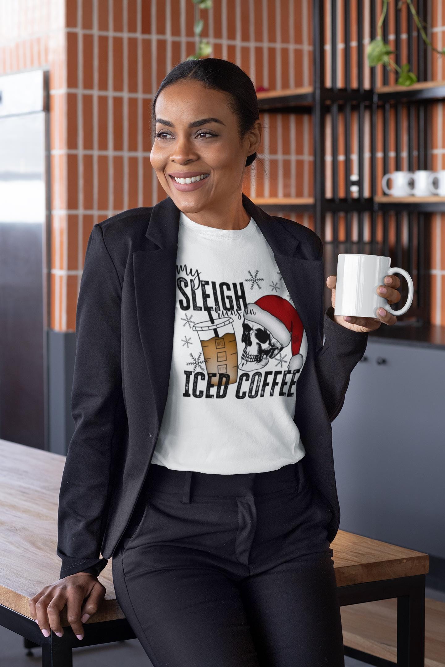 My Sleigh Runs On Iced Coffee - DTF TRANSFER